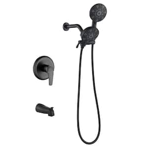 Ami Single Handle 6-Spray Tub and Shower Faucet 1.8 GPM with Spout in. Matte Black (Pressure Balance Valve Included)