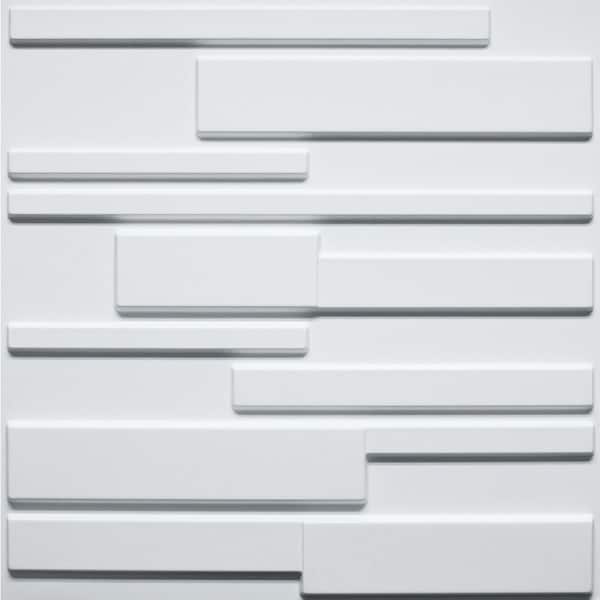 Falkirk Ross 2/25 in. x 19.7 in. x 19.7 in. White PVC Bricks 3D Decorative Wall Panel 5-Pack