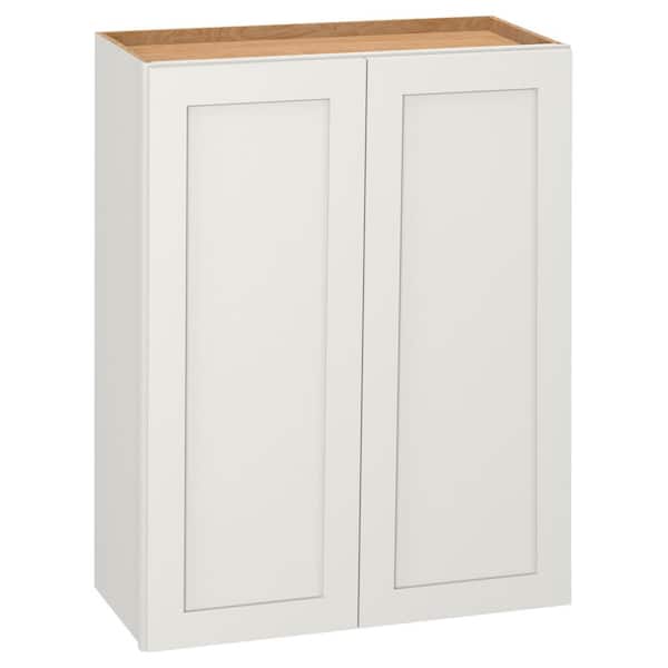 Hampton Bay Westfield Feather White Shaker Stock Assembled Wall Kitchen Cabinet (27 in. W x 12 in. D x 36 in. H)