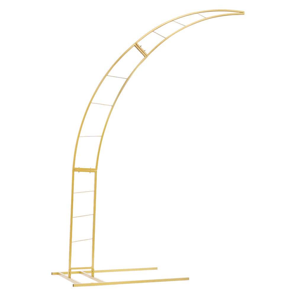 YIYIBYUS 98.5 in. x 39.4 in. Gold Metal Crescent Moon Wedding Arch Stand  Curved Flower Balloon Frame Arbor YLJHJ7L3WDZJ8 - The Home Depot