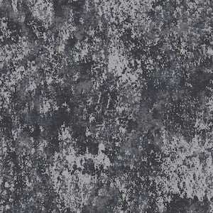 Metallic FX Black and Silver Industrial Texture Non-Woven Wallpaper Sample