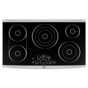 STUDIO 36 in. Radiant Electric Cooktop in Stainless Steel with 5 Burner Elements and SmoothTouch Controls