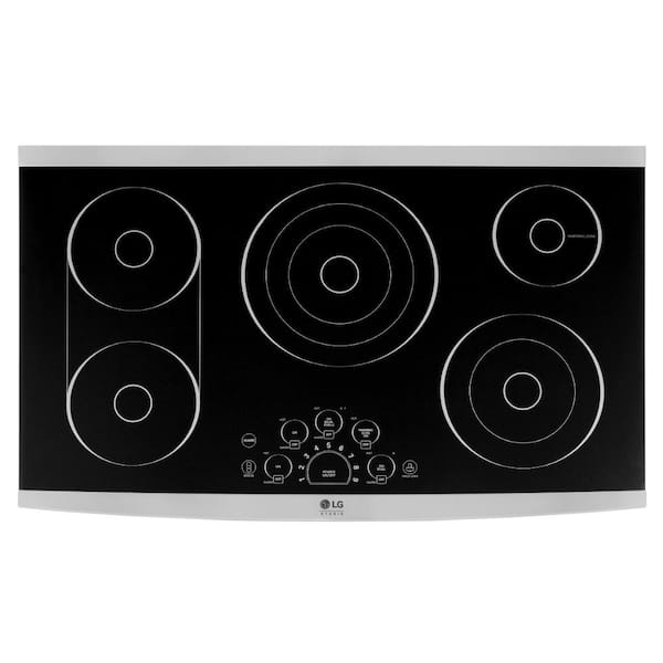 LG STUDIO 36 in. Radiant Electric Cooktop in Stainless Steel with 5 Elements and SmoothTouch Controls