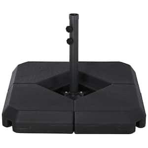 Outdoor Patio Offset Umbrella Base Stand Weight Holder w/Cross Base for Powerful Support, Patio Umbrella Base in Black