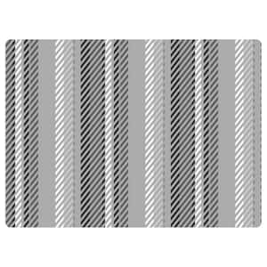9 to 5 Stripe Gray 3 ft. x 4 ft. Home Office Desk Chair Mat