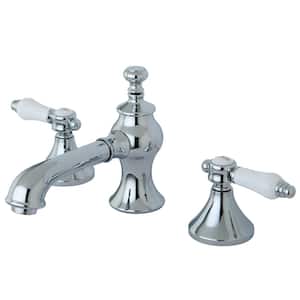 Country Lever 8 in. Widespread 2-Handle Mid-Arc Bathroom Faucet in Chrome