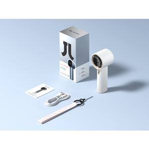 Compact White ABS Handheld Fan with Digital Display