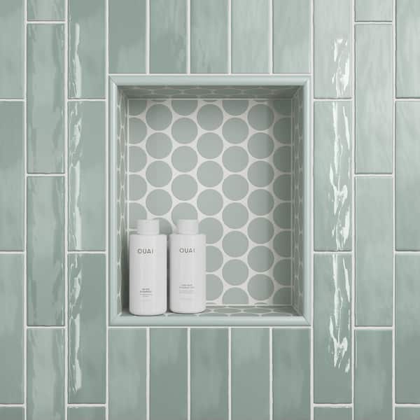 Marin 0.5 in. x 12 in. Jolly Miter Edge Ceramic Trim in Aloe Green