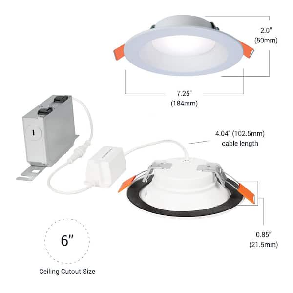 RL 6 in. Color and Tunable White Regresed Canless Smart Wi-Fi LED Recessed Downlight with WiZ Pro