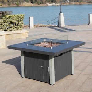 Jack Gray Square Aluminum Outdoor Fire Pit Table