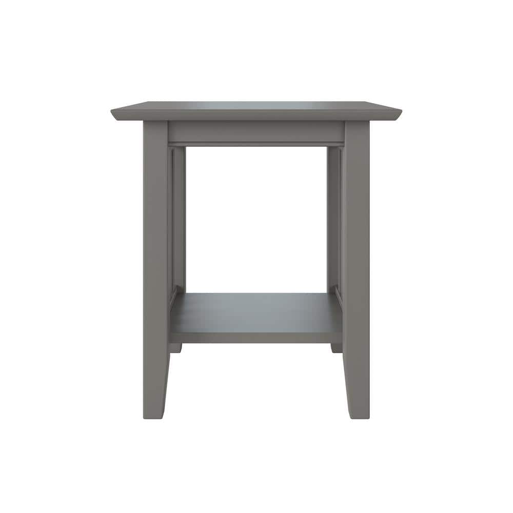 Mission Style Gray Solid Wood 20" x 20" End Table