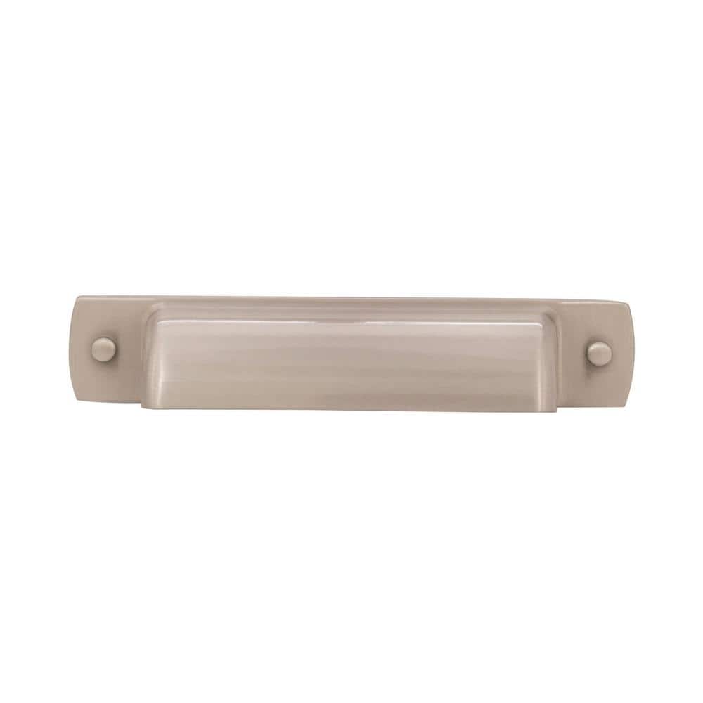 Satin Nickel Brushed Industrial Cup Pull with Mounting Hardware