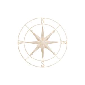 Metal Cream Wall Compass