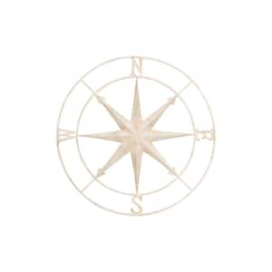 Metal Cream Wall Compass