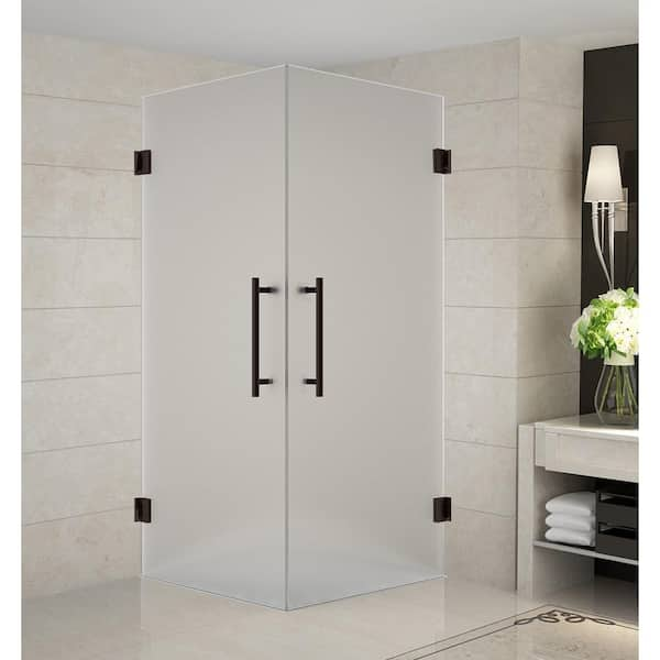 Aston Vanora 34 In X 34 In X 72 In Completely Frameless Hinged Corner Shower Enclosure With 7357