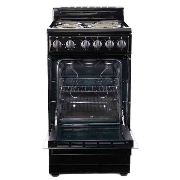 Premium LEVELLA 20 in. 2.2 cu. ft. 4-Burner Single Oven Electric Range with  Storage Drawer in Black with Stainless Steel Door PRE2027GB - The Home Depot