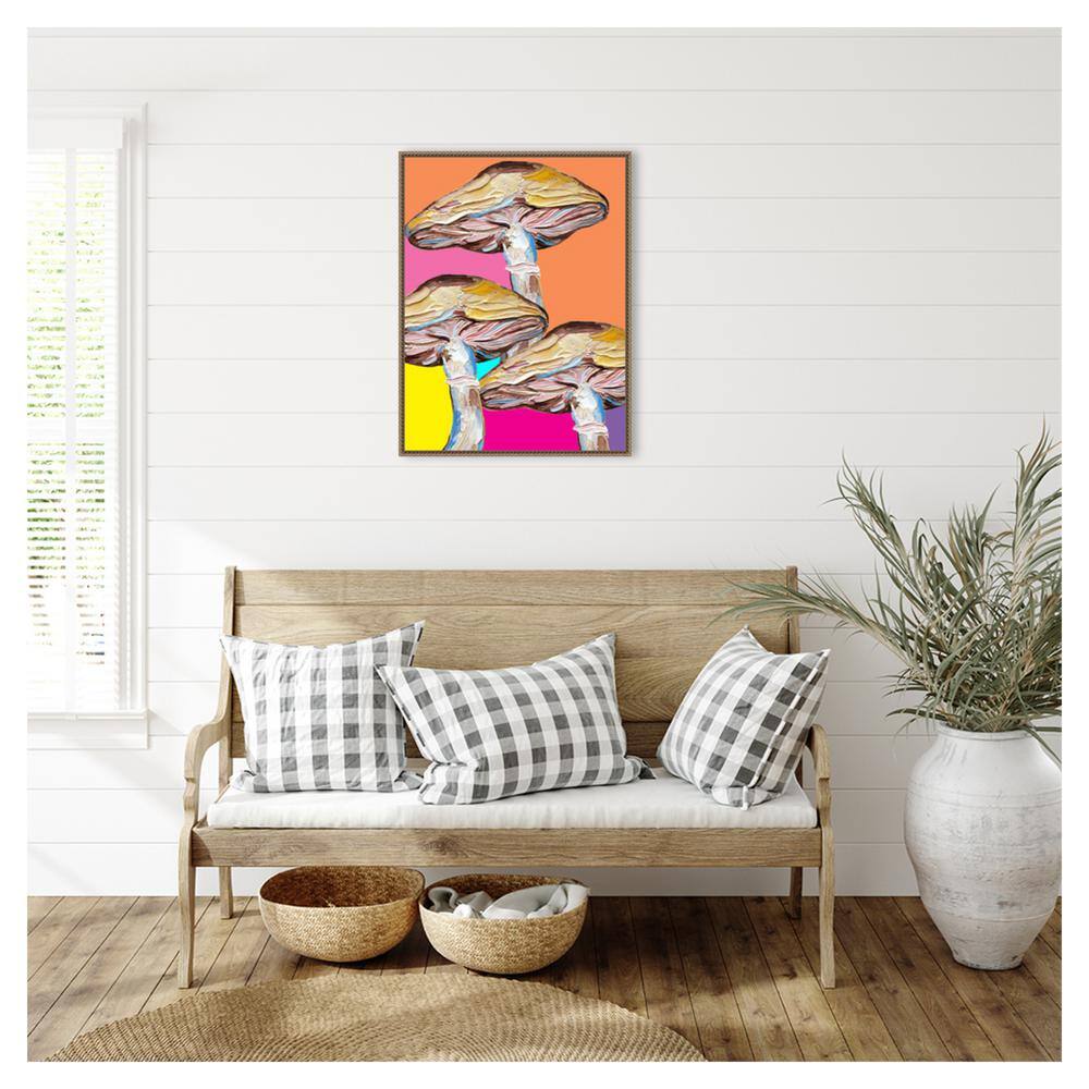 Colorful Abstract Mushroom Framed Canvas Wall Art