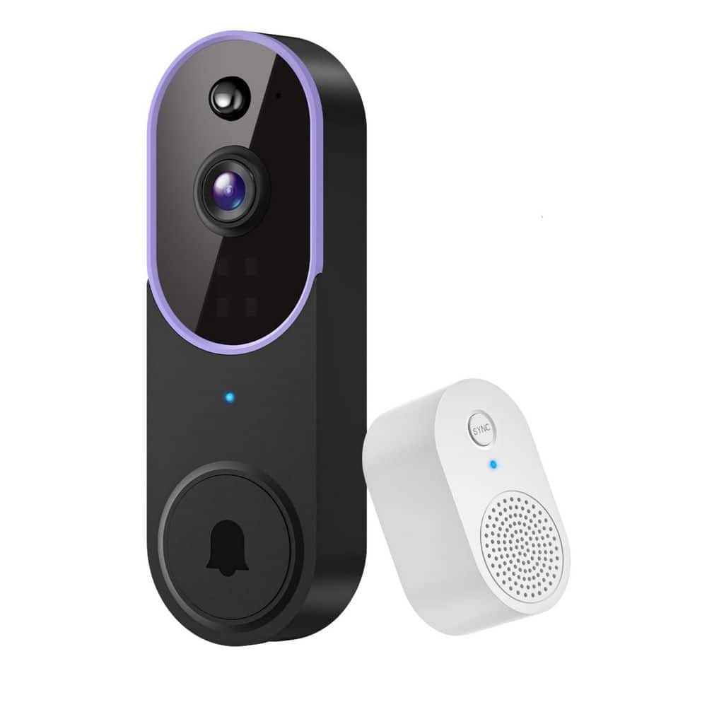 1080P Wireless Video Doorbell Camera AI Human Detection Night Vision 2-Way Audio 2.4G WiFi Only Purple