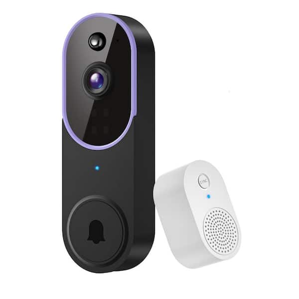 1080P Wireless Video Doorbell Camera AI Human Detection Night Vision 2-Way Audio 2.4G WiFi Only Purple