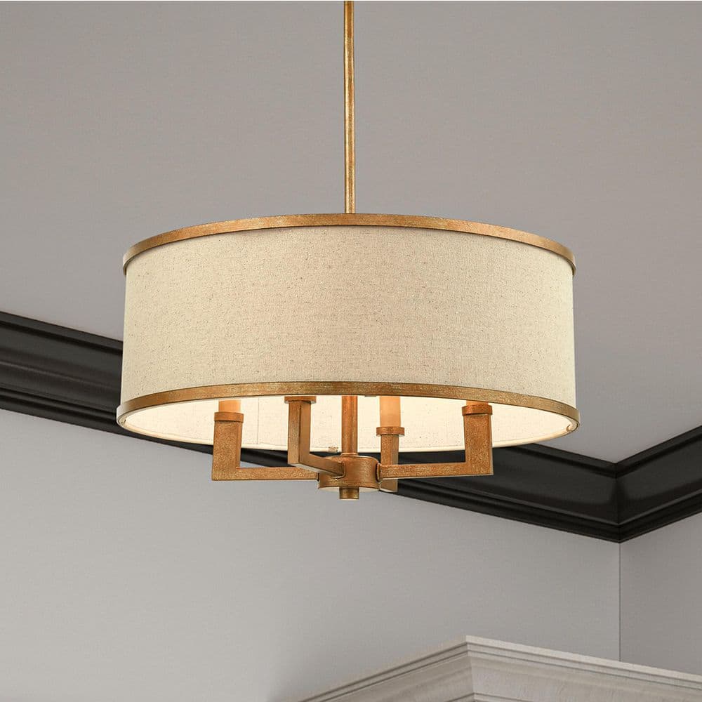 AVIANCE LIGHTING Armitage 4 Light Hand Painted Antique Gold Leaf