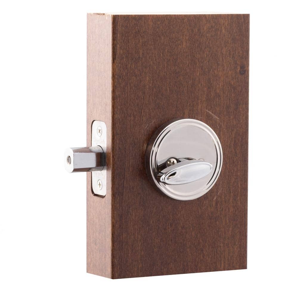 Polished Stainless Single Cylinder Deadbolt with Key Lock