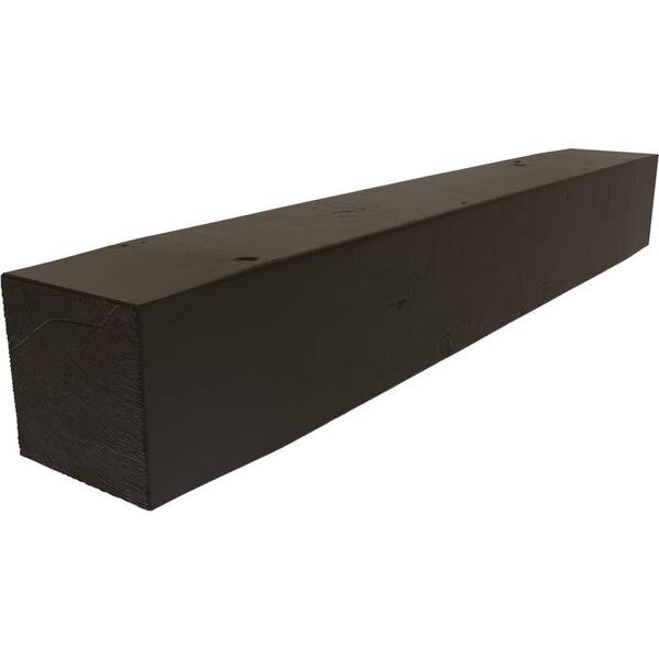 Ekena Millwork 8 in. x 8 in. x 3 ft. Knotty Pine Faux Wood Beam Fireplace Mantel Natural Espresso
