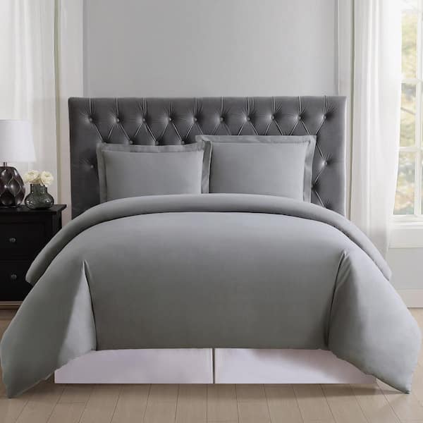 2 Piece Grey Twin Duvet Cover Set, Grey Twin Comforter Bed Bath And Beyond