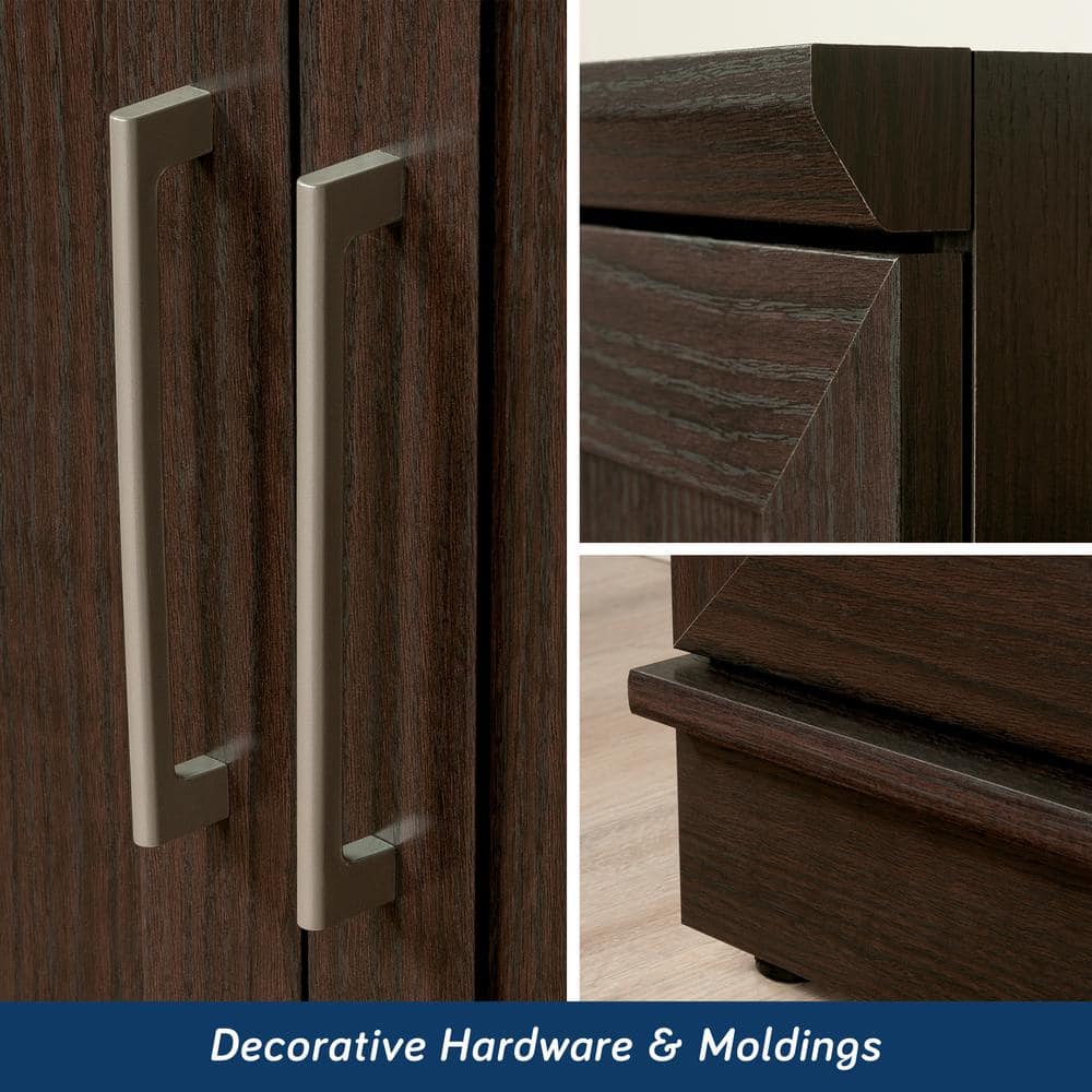 Dakota Oak Tall Storage Cabinet with Adjustable Shelving