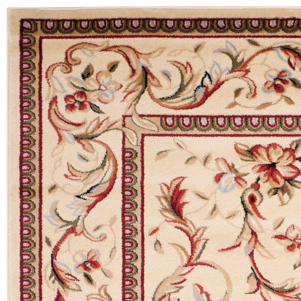 Ivory Floral Tufted Reversible Synthetic 9' x 12' Area Rug