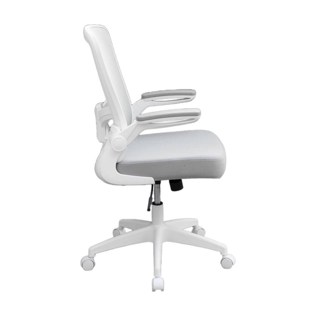 Gray Mesh and Fabric High-Back Task Chair with Adjustable Arms