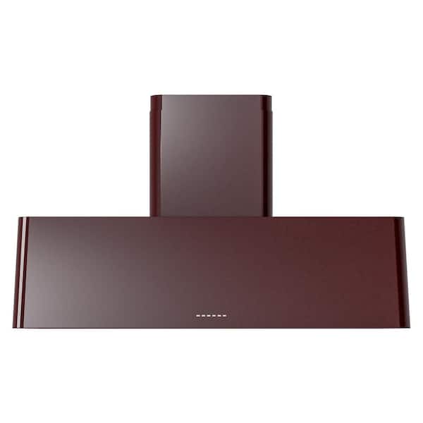 ILVE UAG48BU Nostalgie II 48 in. Vented Wall Mount Vented Range Hood with 850 CFM, Push Button Contro in Red