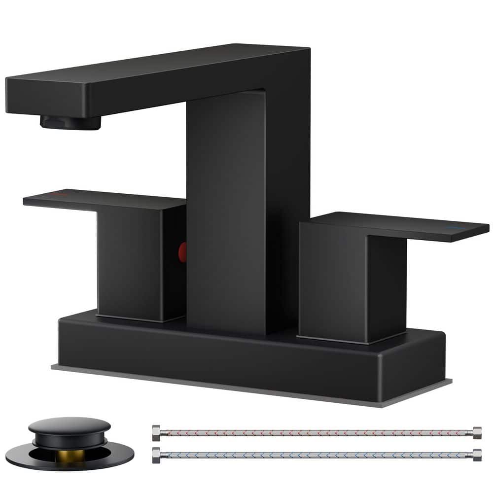 androme Waterfall 4 in. Centerset Double Handle Low Arc Bathroom Faucet ...