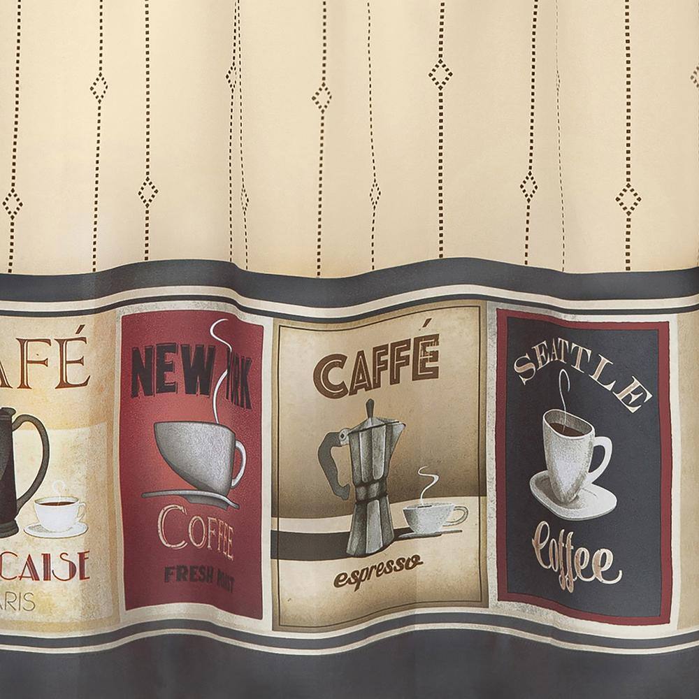 Cozy Cafe Tan-Black Wide Tier & Valance Set