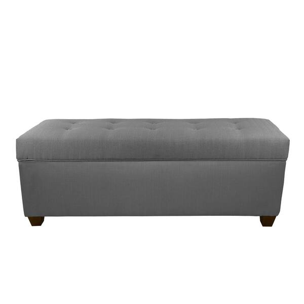 MJL Furniture Designs Sean HJM100-3 Gray 10 Button Tufted Upholstered Large Storage Bench