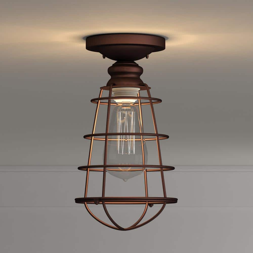 Ajax Coffee Bronze Modern Glass Ceiling Light