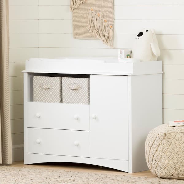 South Shore Peek-A-Boo 2-Drawer Pure White Changing Table
