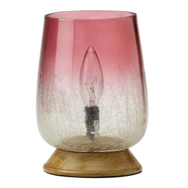 River of Goods Adrienne 8 in. Cranberry and Clear Ombre Hand Blown