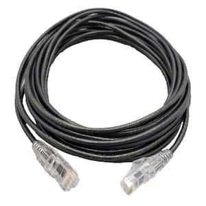25 ft. Cat 6A 28 AWG Ultra Slim Patch Cable, Black (5-Pack)