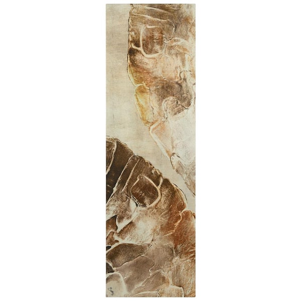Empire Art Direct Golden Layers I Abstract artwork Rendered on Gold Shagreen Wrapped Canvas Unframed Wall Art, sized 72 in. x 22 in.