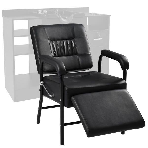 CSC DECOR INC PU Leather Reclining Salon Chair in Black Shampoo