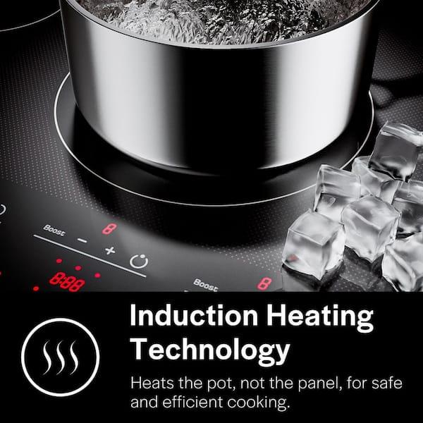 Built-in 36 in. Induction Electric Modular Cooktop in Black with 5 Elements including Melting Elements