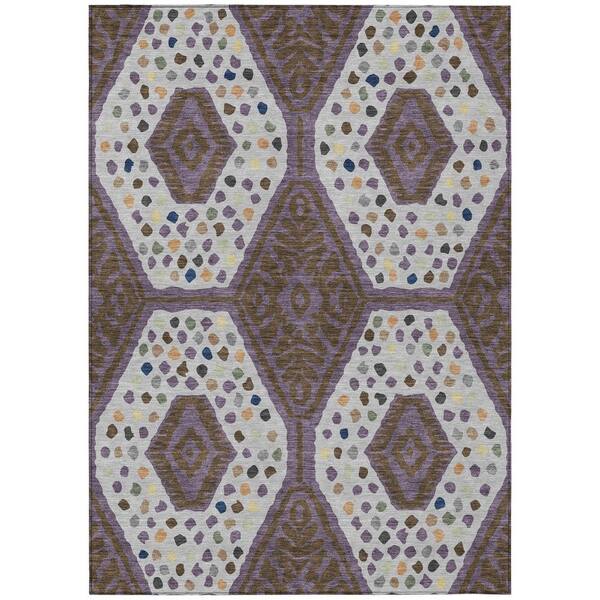 Chantille Machine Washable Indoor/Outdoor Abstract ACN2457 Plum 3 ft. x 4 ft. Area Rug