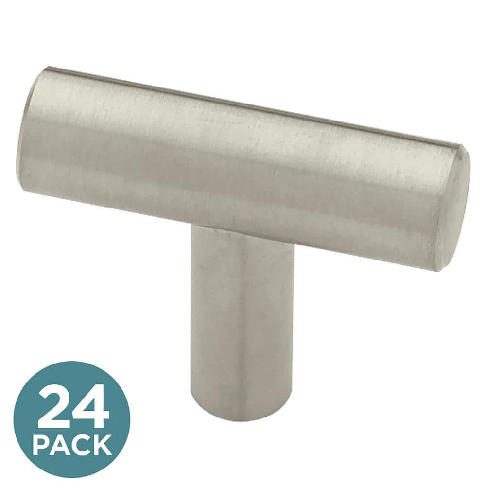 (24-Pack) Steel Bar 1-5/8 in. (41 mm) Modern Stainless Steel T-Shaped Bar Cabinet Knobs price history on PriceWatchPro