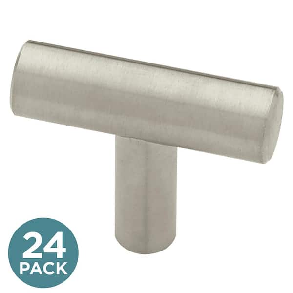 Liberty Liberty Steel Bar 1-5/8 in. (41 mm) Cabinet T-Knob in Stainless Steel Finish (24-Pack)