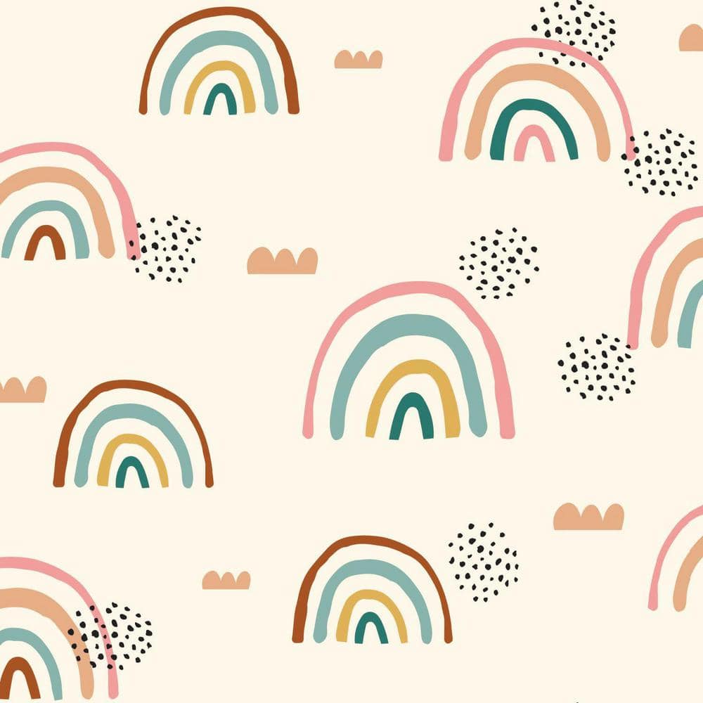 RoomMates Taupe and Red Rainbow's End Peel and Stick Wallpaper (Covers ...