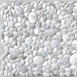 3D Falkirk Renfrew II 1/50 in. x 39 in. x 25 in. White Grey Faux Pebbles PVC Decorative Wall Paneling