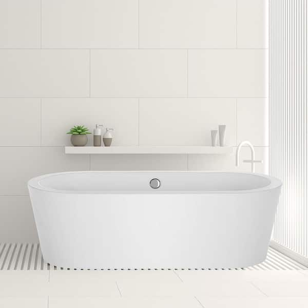 Japanese Style 59 X 31 Acrylic Flatbottom Deep Soaking Freestanding Air Bath  Bathtub With 48 Air Jets - Tub Filler - Bed Bath & Beyond - 33306517