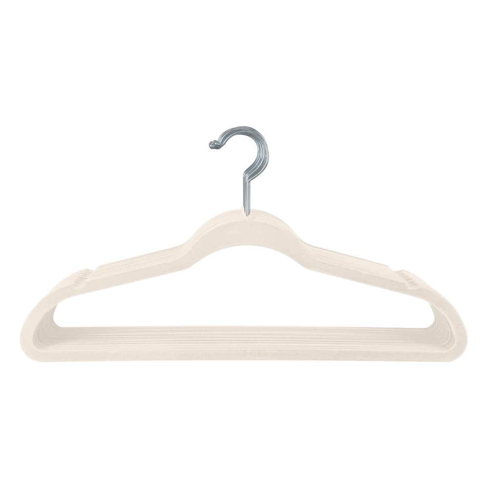 Dropship Pack Of 10 Beige Velvet Hangers 17.5 Huggable Hangers With Rose  Gold Chrome Hook; Light Weight Non-Slip; Closet Hanger For Men Women; Kids  Hangers Velvet. Ultra Slim Velvet Hangers to Sell