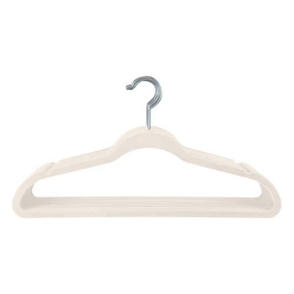 Simplify 10-Pack Super Slim Velvet Huggable Hangers in Ivory 3246-IVORY -  The Home Depot