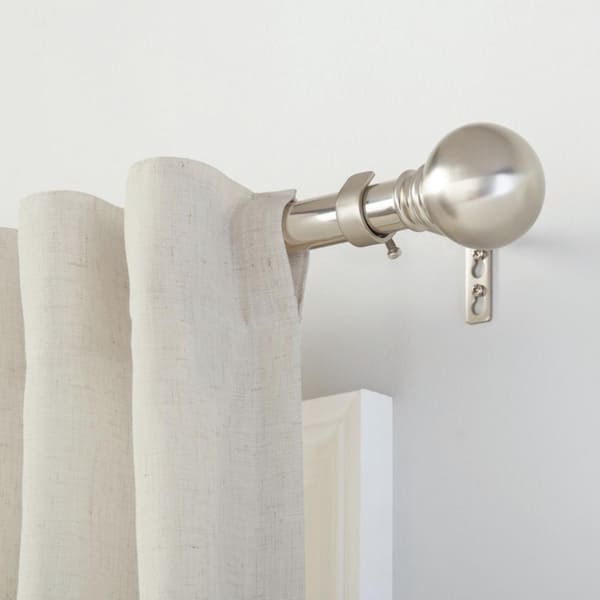 Brushed Nickel Metal Curtain Rod Finial (Set of 2)